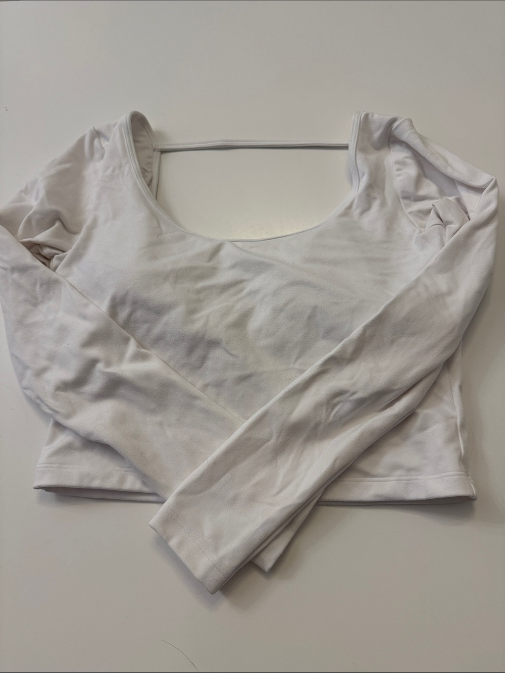 Gilly Hicks Hollister Scoop Neck Long Sleeve Workout Top - White
